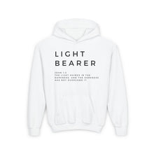 Load image into Gallery viewer, Kids Christian Hoodie, Light Bearer Hoodie, Pullover Hoodie, Youth Christian Hoodie, Black Hoodie, Trendy Hoodie, Christian Girls Hoodie