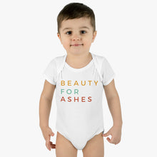 Load image into Gallery viewer, Beauty For Ashes Baby Rib Bodysuit, Infant Christian Bodysuit, Christian baby, Infant Black Bodysuit, Christian Clothes For Infant