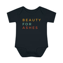 Load image into Gallery viewer, Beauty For Ashes Baby Rib Bodysuit, Infant Christian Bodysuit, Christian baby, Infant Black Bodysuit, Christian Clothes For Infant