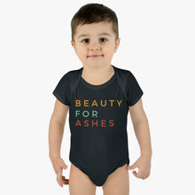 Load image into Gallery viewer, Beauty For Ashes Baby Rib Bodysuit, Infant Christian Bodysuit, Christian baby, Infant Black Bodysuit, Christian Clothes For Infant