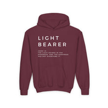 Load image into Gallery viewer, Kids Christian Hoodie, Light Bearer Hoodie, Pullover Hoodie, Youth Christian Hoodie, Black Hoodie, Trendy Hoodie, Christian Girls Hoodie
