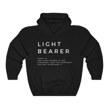 Load image into Gallery viewer, Best Seller Christian Hoodie, Light Bearer Hoodie, Pullover Hoodie, Christian Hoodie, Black Hoodie, Trendy Hoodie, Christian Womens Hoodie
