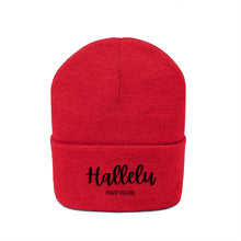 Load image into Gallery viewer, Hallelujah Beanie, Hallelu Praise The Lord Beanie, I'll Raise A Hallelujah, Christian Beanie, Christian Beanie For Women, Men's Black Beanie