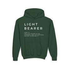 Load image into Gallery viewer, Kids Christian Hoodie, Light Bearer Hoodie, Pullover Hoodie, Youth Christian Hoodie, Black Hoodie, Trendy Hoodie, Christian Girls Hoodie
