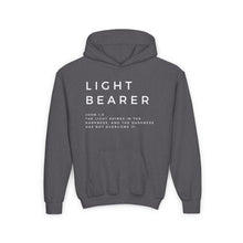 Load image into Gallery viewer, Kids Christian Hoodie, Light Bearer Hoodie, Pullover Hoodie, Youth Christian Hoodie, Black Hoodie, Trendy Hoodie, Christian Girls Hoodie
