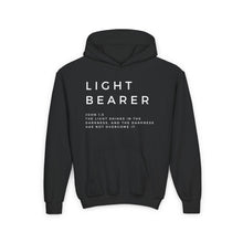 Load image into Gallery viewer, Kids Christian Hoodie, Light Bearer Hoodie, Pullover Hoodie, Youth Christian Hoodie, Black Hoodie, Trendy Hoodie, Christian Girls Hoodie
