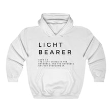 Load image into Gallery viewer, Best Seller Christian Hoodie, Light Bearer Hoodie, Pullover Hoodie, Christian Hoodie, White Hoodie, Trendy Hoodie, Christian Womens Hoodie
