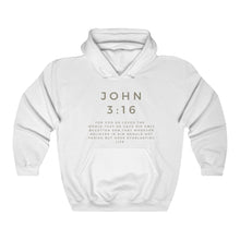 Load image into Gallery viewer, John 3:16 Hoodie, Pullover Hoodie, Christian Hoodie, White Hoodie, Trendy Hoodie, Womens Hoodie, Christian Sweatshirt
