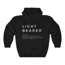 Load image into Gallery viewer, Best Seller Christian Hoodie, Light Bearer Hoodie, Pullover Hoodie, Christian Hoodie, Black Hoodie, Trendy Hoodie, Christian Womens Hoodie
