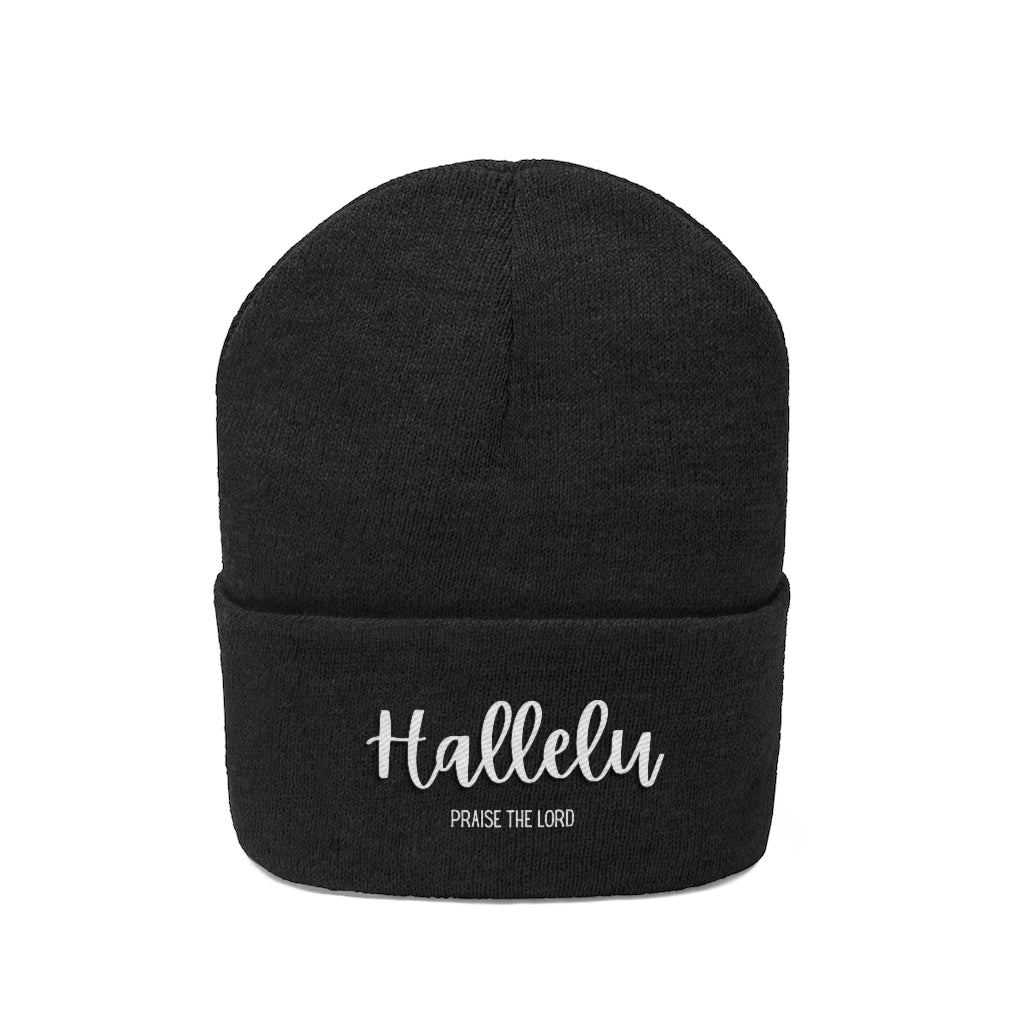 Hallelujah Beanie, Hallelu Praise The Lord Beanie, I'll Raise A Hallelujah, Christian Beanie, Christian Beanie For Women, Men's Black Beanie